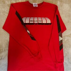 Men’s Adidas L Red Long Sleeve Vintage Thrifted Graphic Shirt